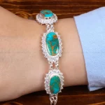 دستبند فیروزه زنانه کد 26571