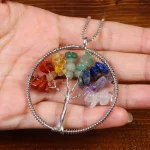 گردنبند هفت چاکرا طرح درخت زندگی کد 26572