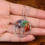 گردنبند هفت چاکرا طرح درخت زندگی کد 26573