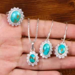 نیم ست فیروزه زنانه کد 26583