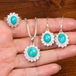 نیم ست فیروزه زنانه کد 26587