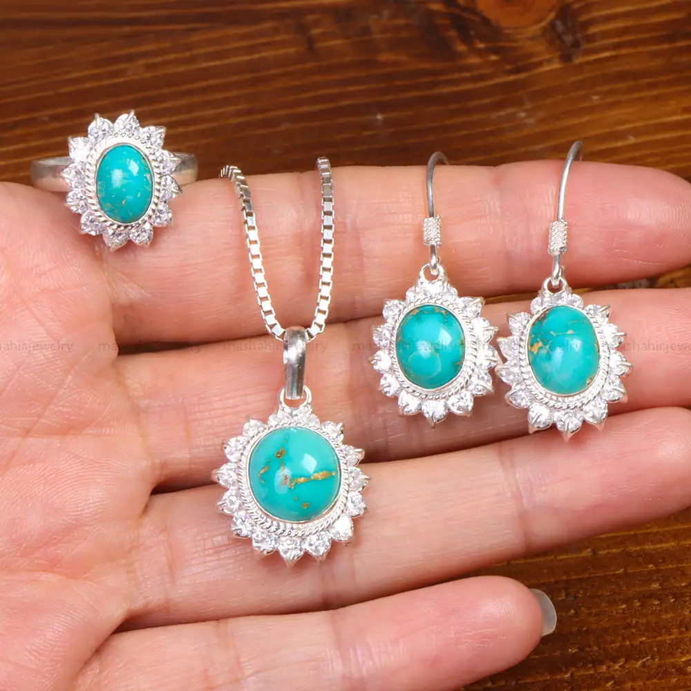 نیم ست فیروزه زنانه کد 26587