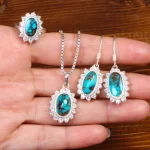 نیم ست فیروزه زنانه کد 26588