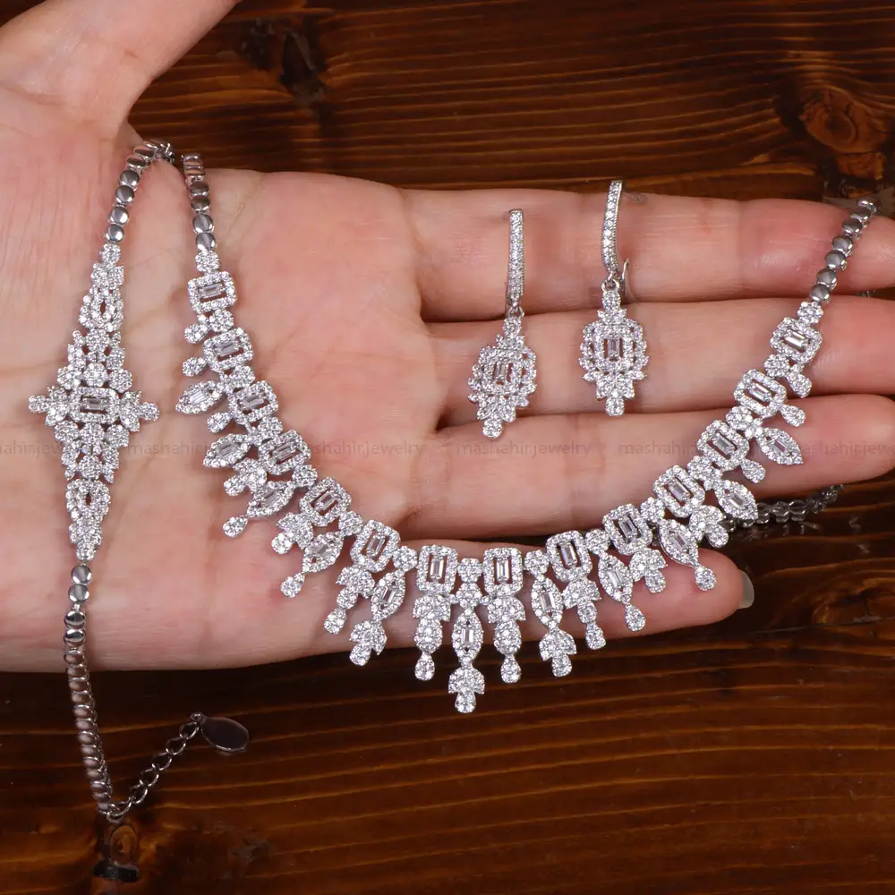 سرویس نقره زنانه طرح جواهر کد 26594