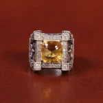 انگشتر سیترین مردانه کد 26608