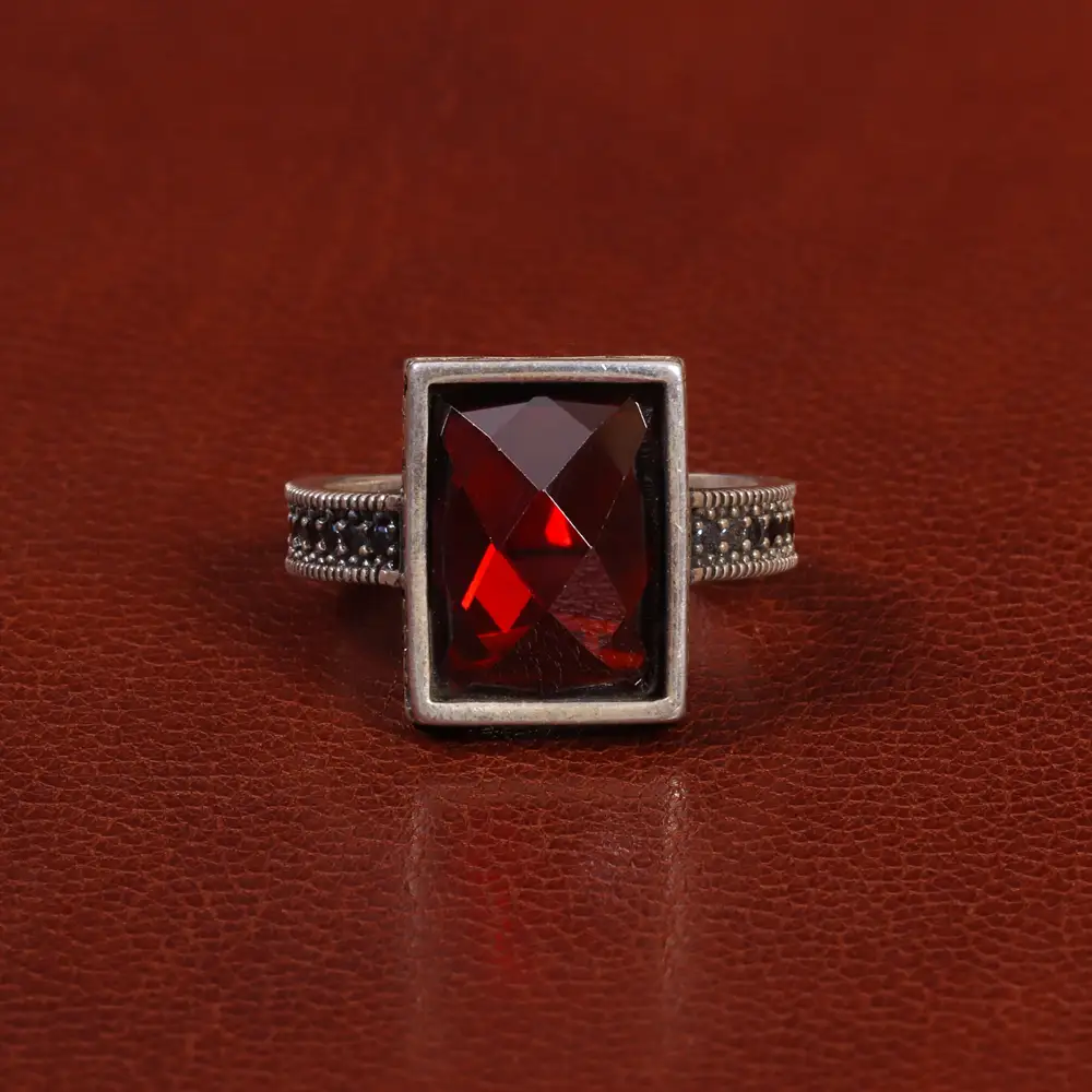 انگشتر طرح یاقوت سرخ مردانه کد 26614
