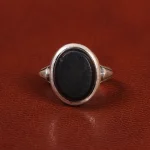 انگشتر عقیق مشکی مردانه کد 26619