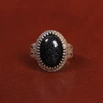 انگشتر عقیق مشکی مردانه کد 26621