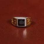 انگشتر عقیق مشکی مردانه کد 26633