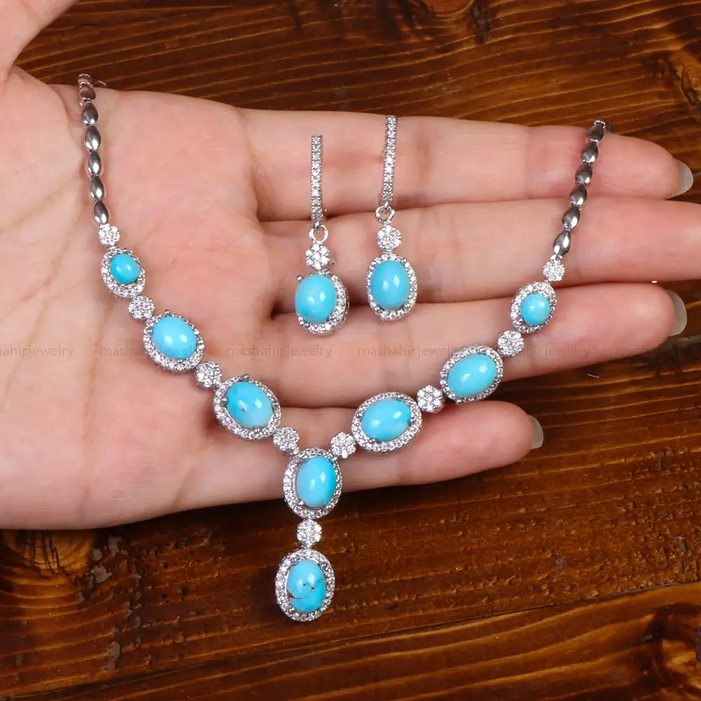 نیم ست فیروزه زنانه کد 26645