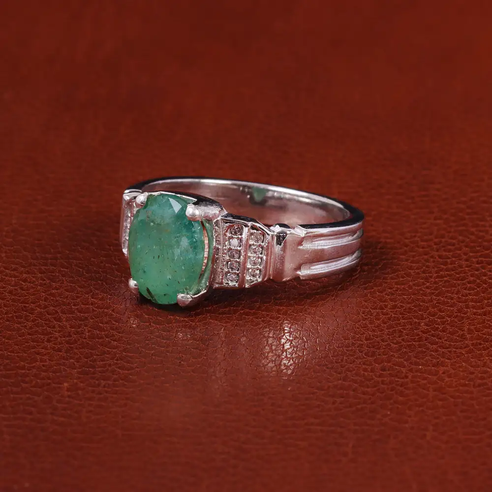 انگشتر زمرد مردانه کد 23704