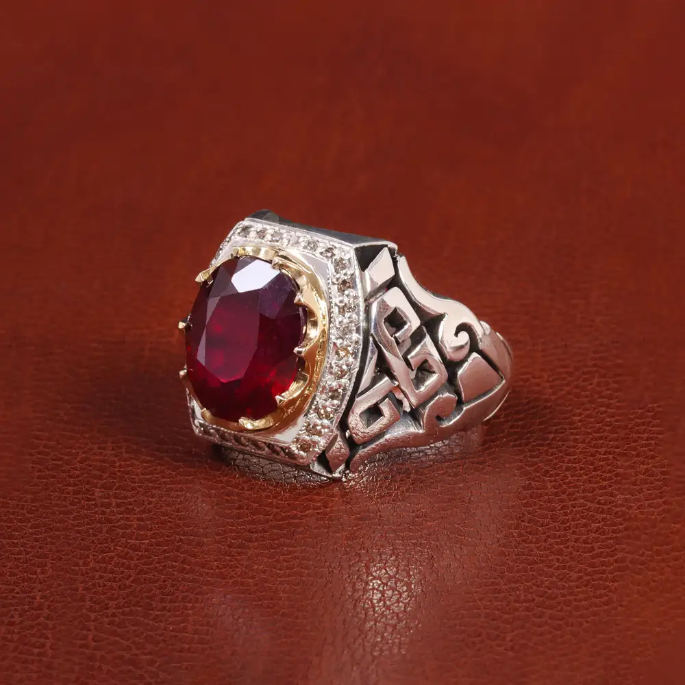 انگشتر یاقوت سرخ مردانه کد 26014