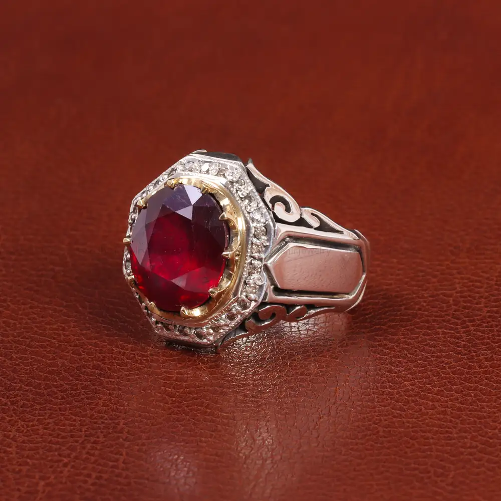 انگشتر یاقوت سرخ مردانه کد 26020