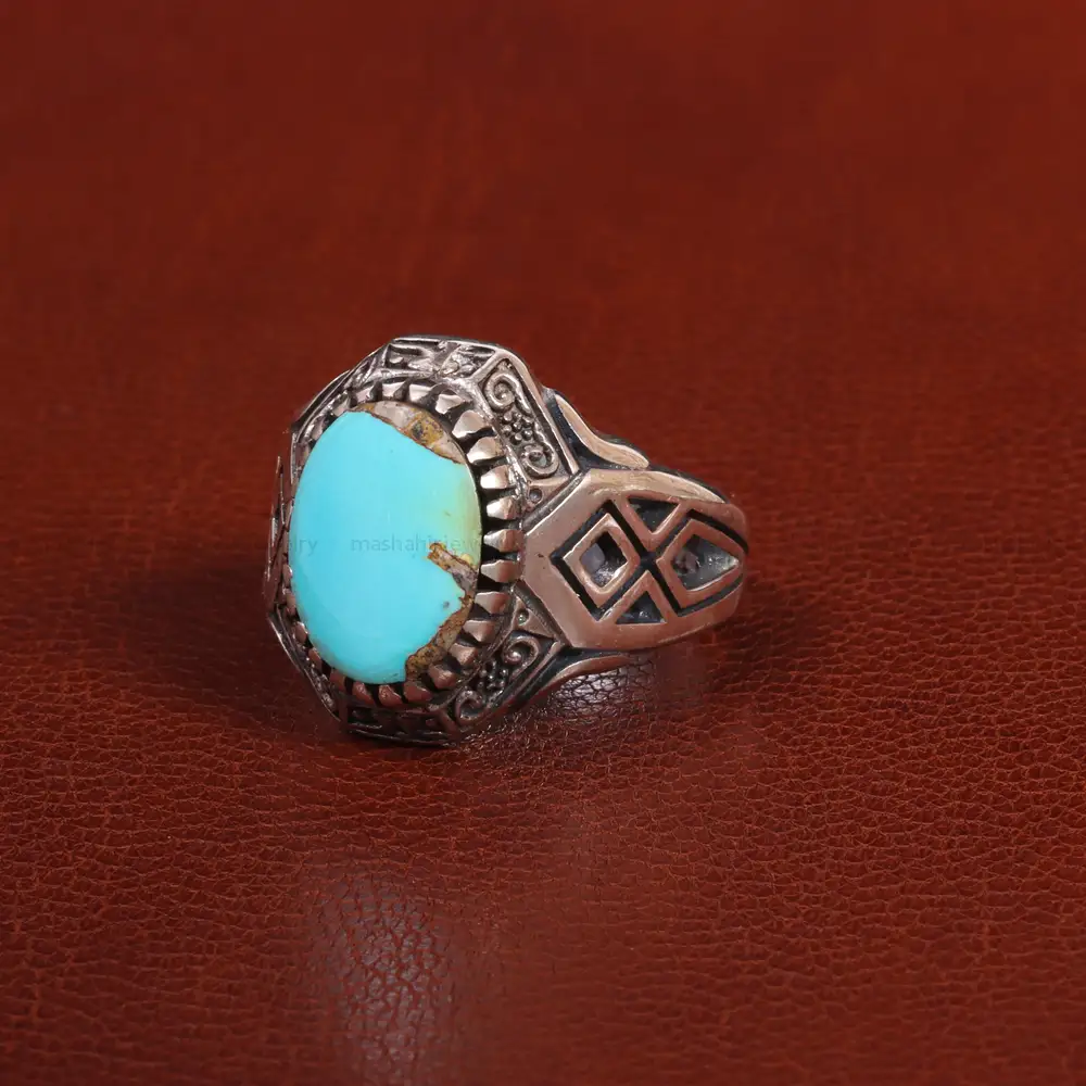 انگشتر فیروزه شجری مردانه کد 26048