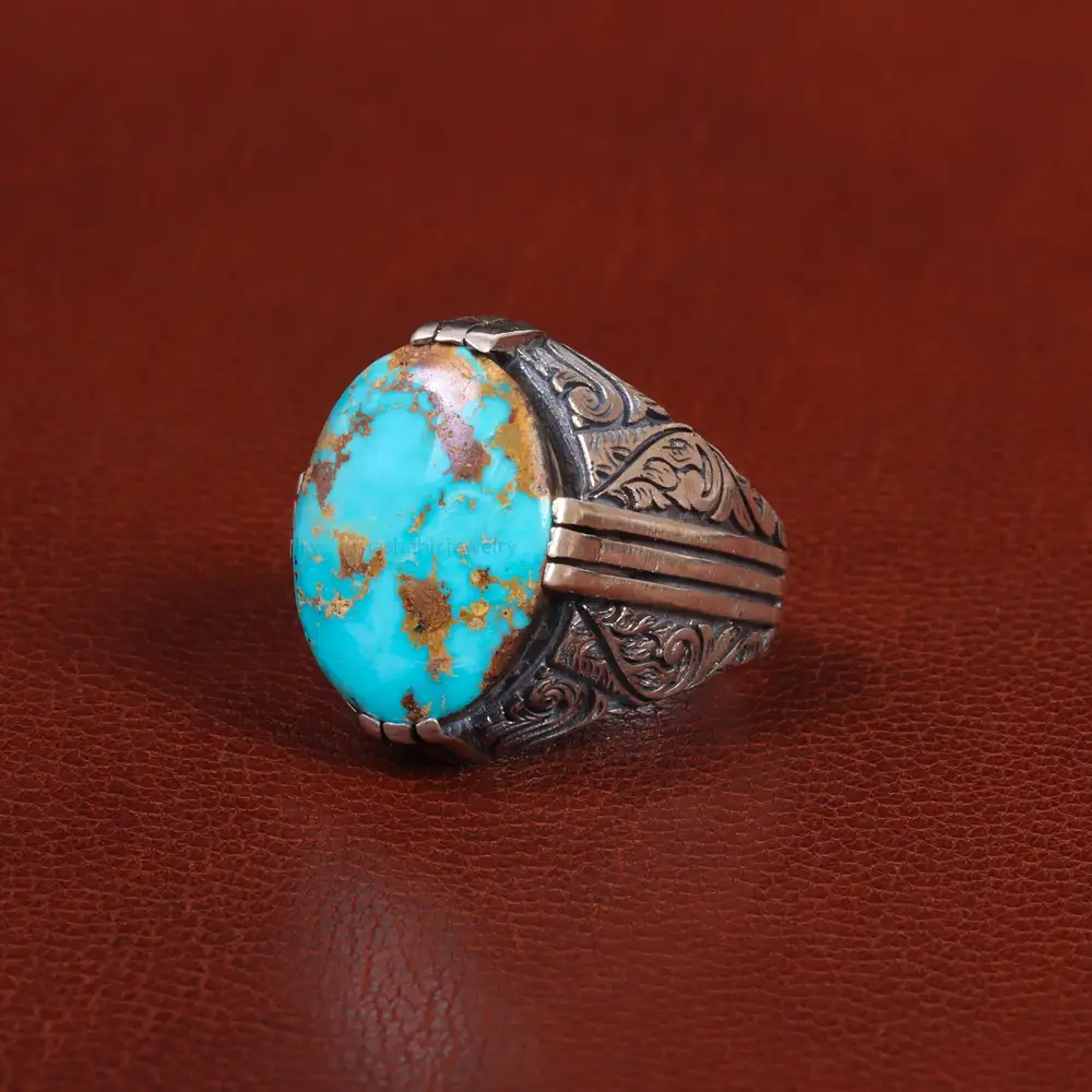 انگشتر فیروزه شجری مردانه کد 26081
