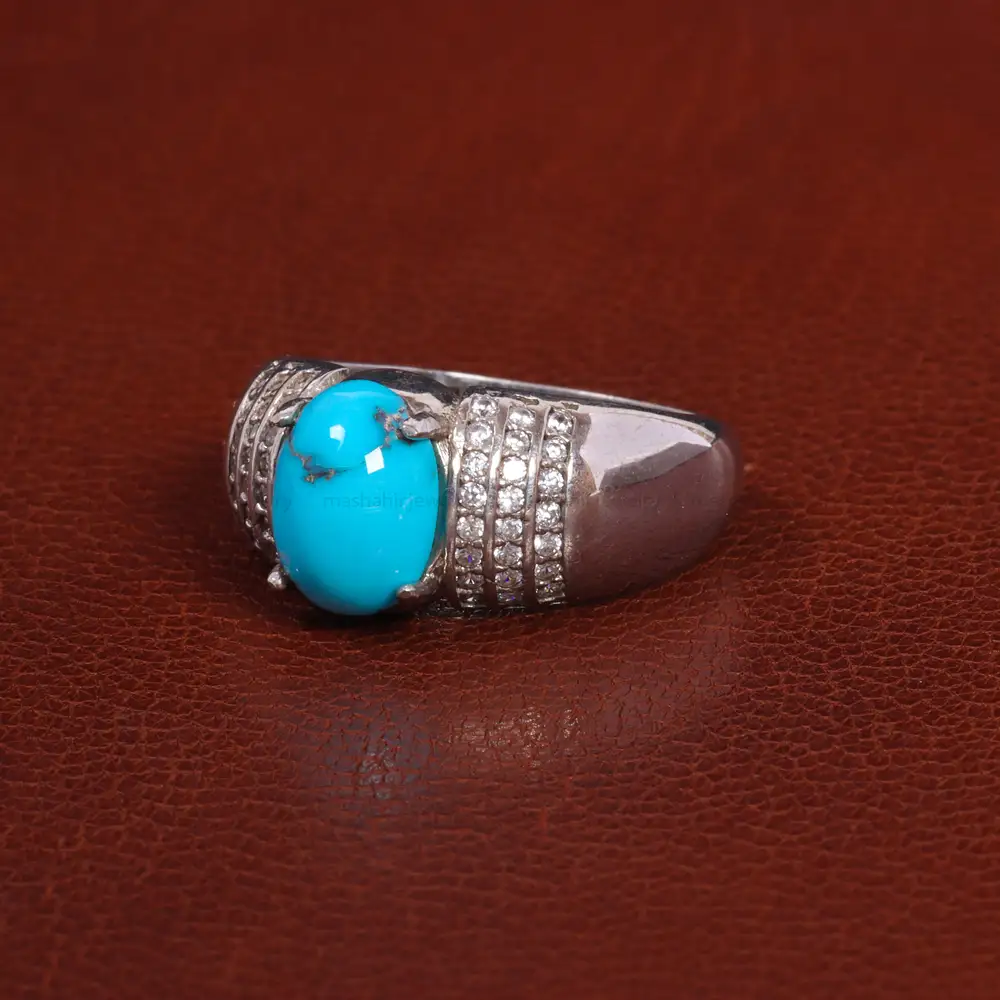 انگشتر فیروزه شجری مردانه کد 26112