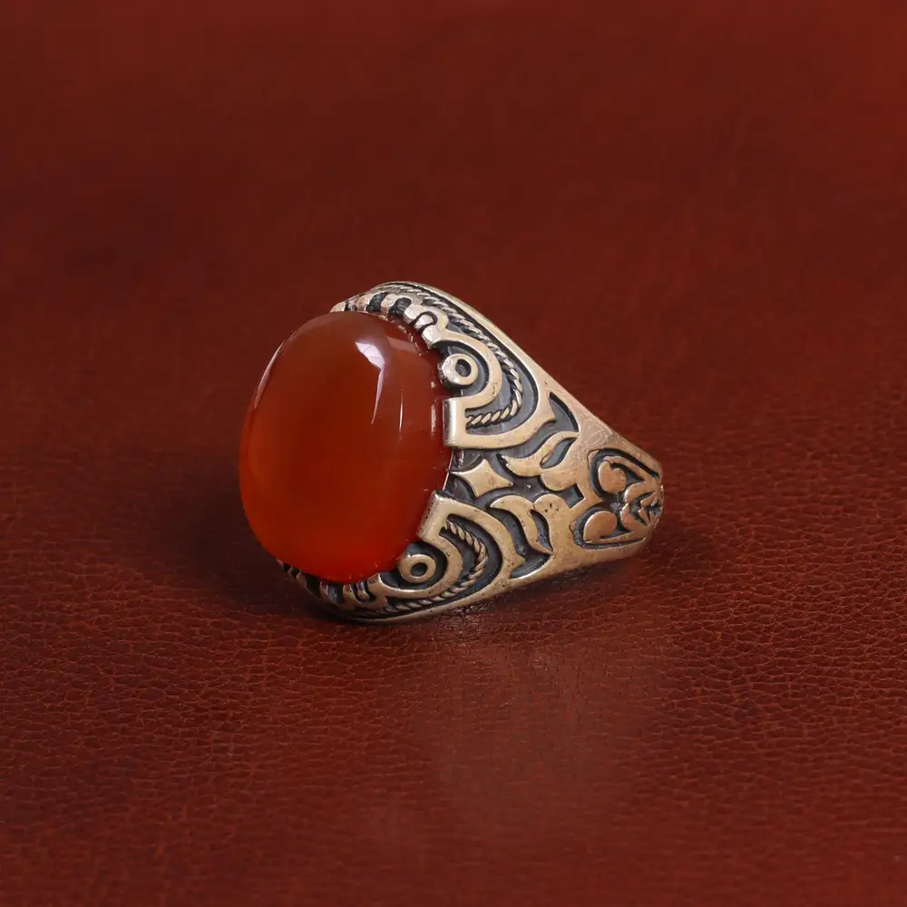 انگشتر عقیق یمن مردانه کد 26152