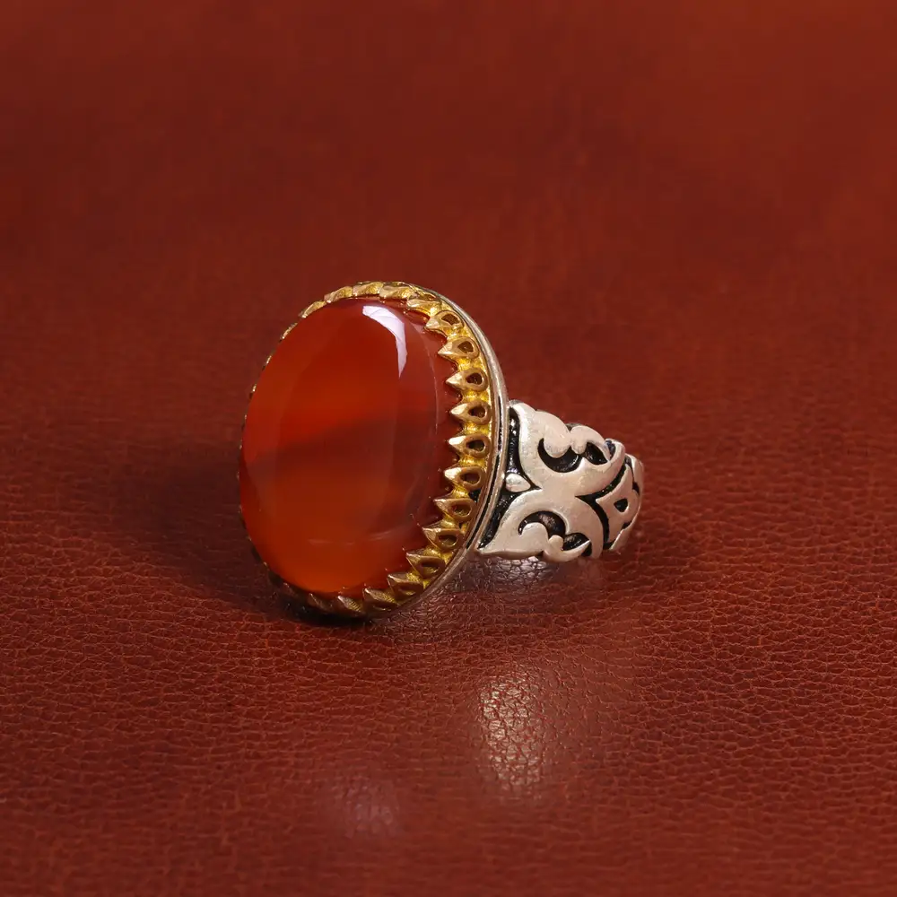 انگشتر عقیق یمن مردانه کد 26176