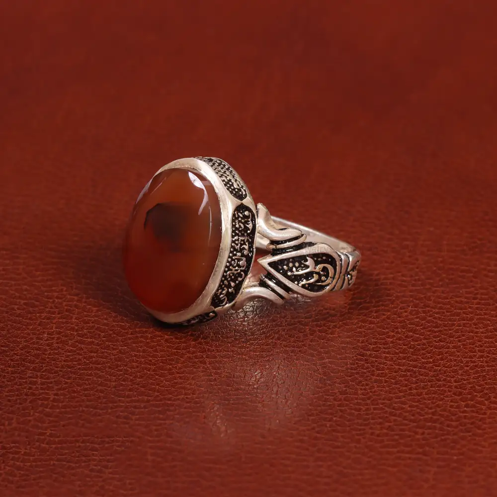 انگشتر عقیق یمن مردانه کد 26189