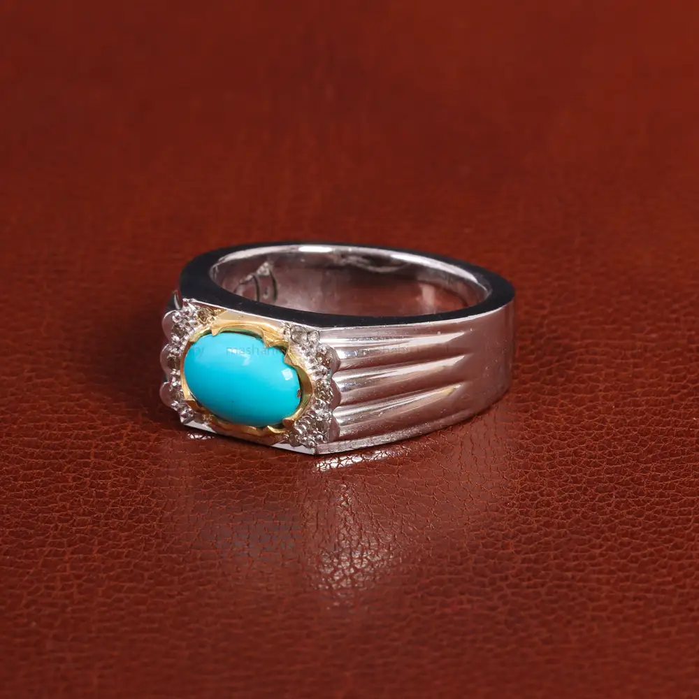 انگشتر فيروزه عجمی مردانه کد 26215