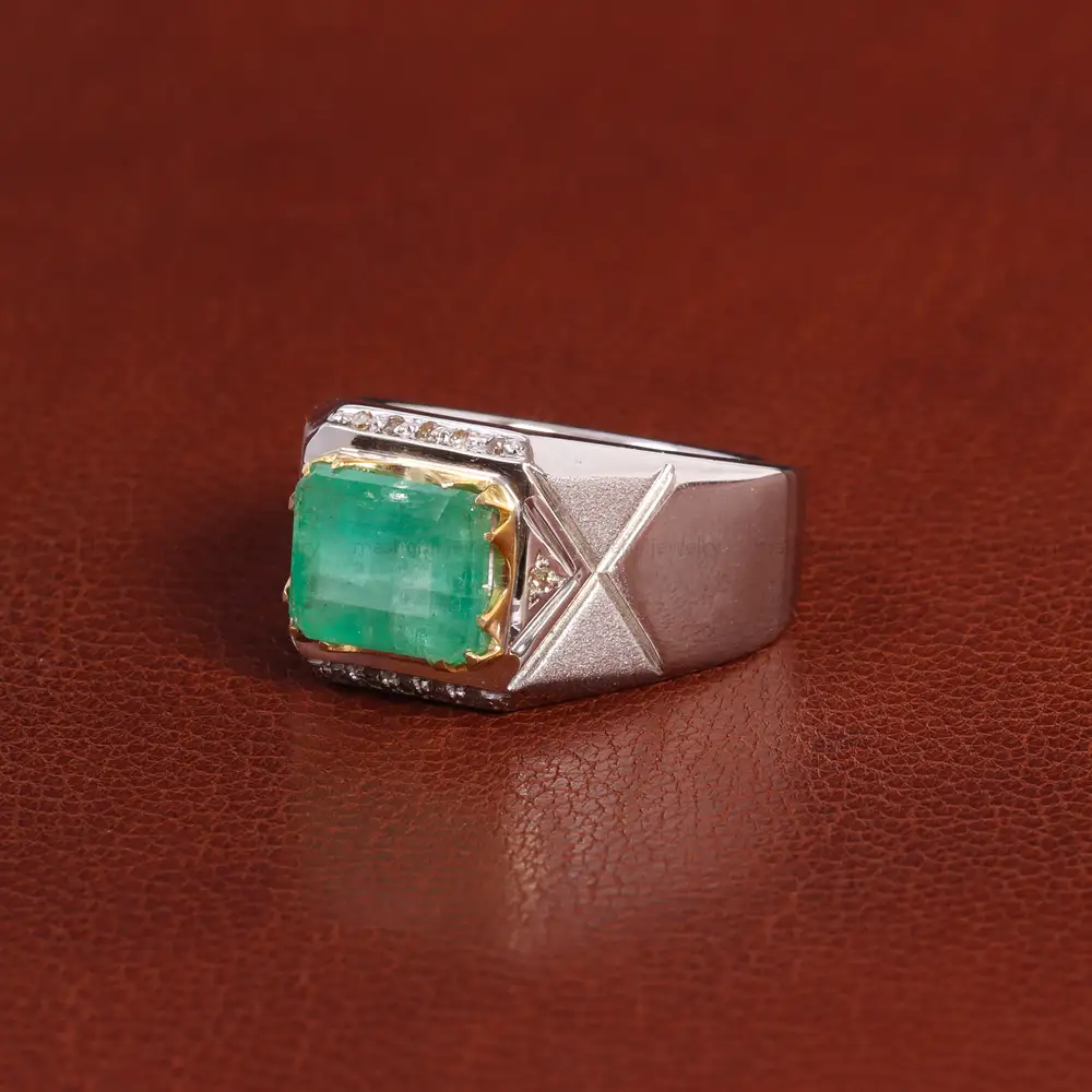 انگشتر زمرد مردانه کد 26245