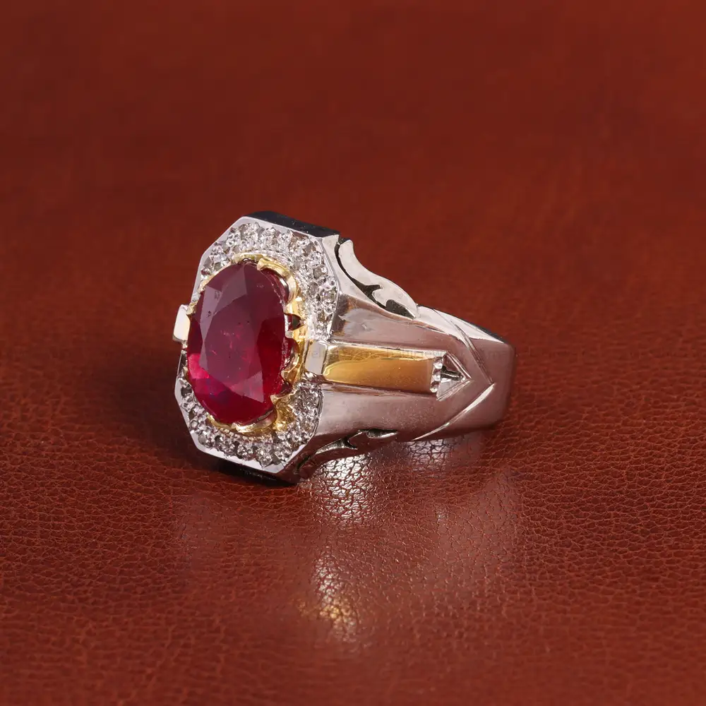 انگشتر یاقوت سرخ مردانه کد 26247