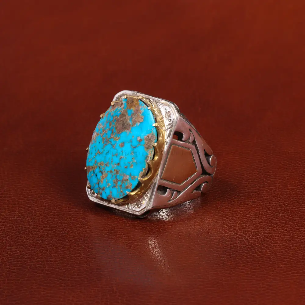 انگشتر فیروزه شجری مردانه کد 26297