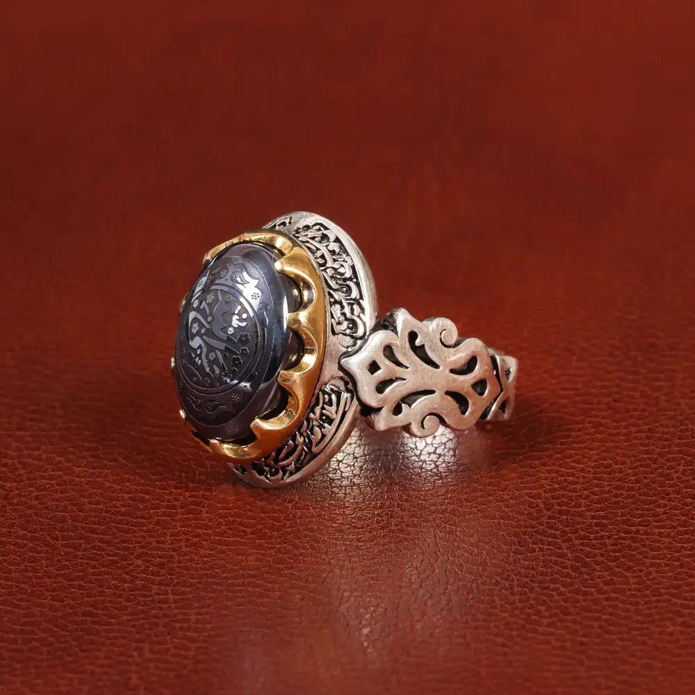 انگشتر حدید مردانه کد 26396