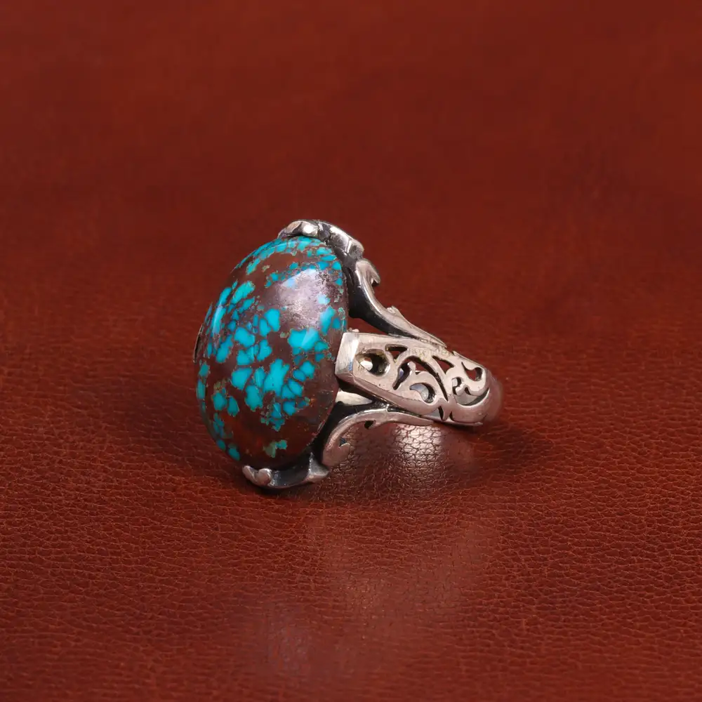 انگشتر فیروزه شجری مردانه کد 26448