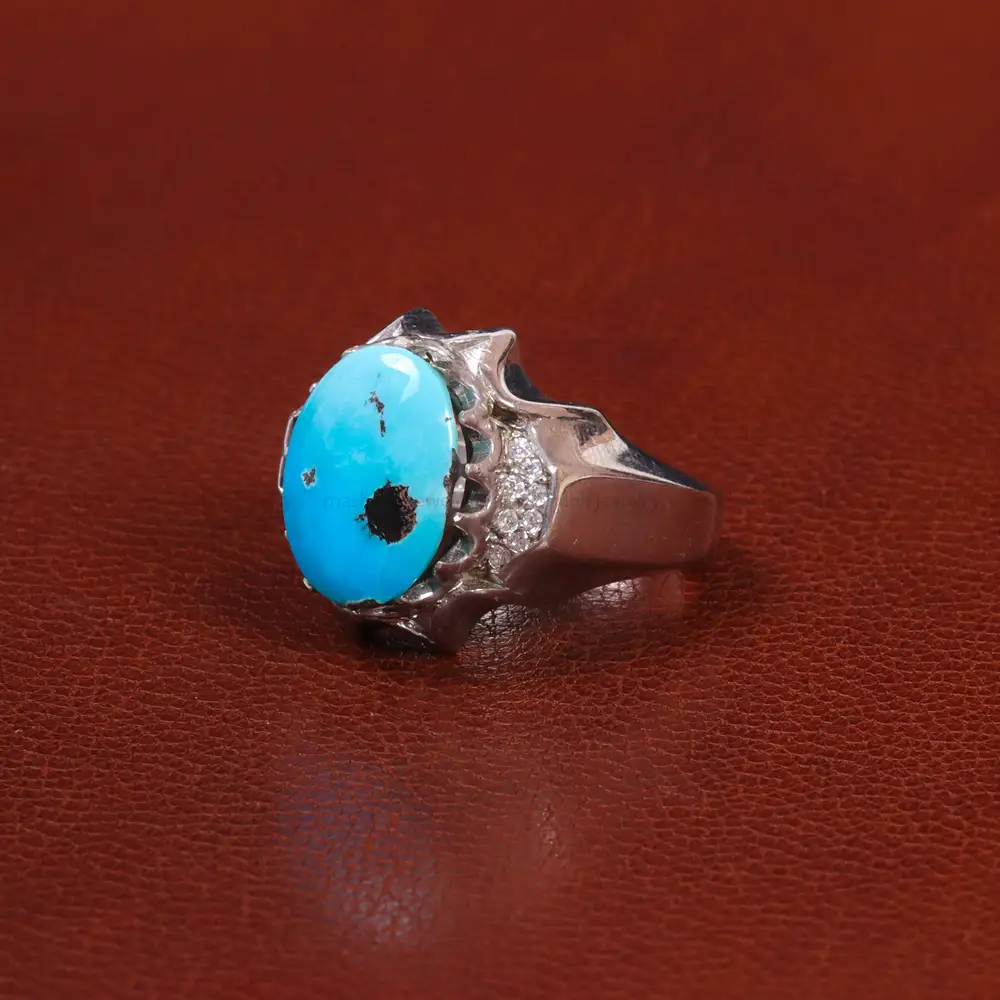 انگشتر فیروزه شجری مردانه کد 26467