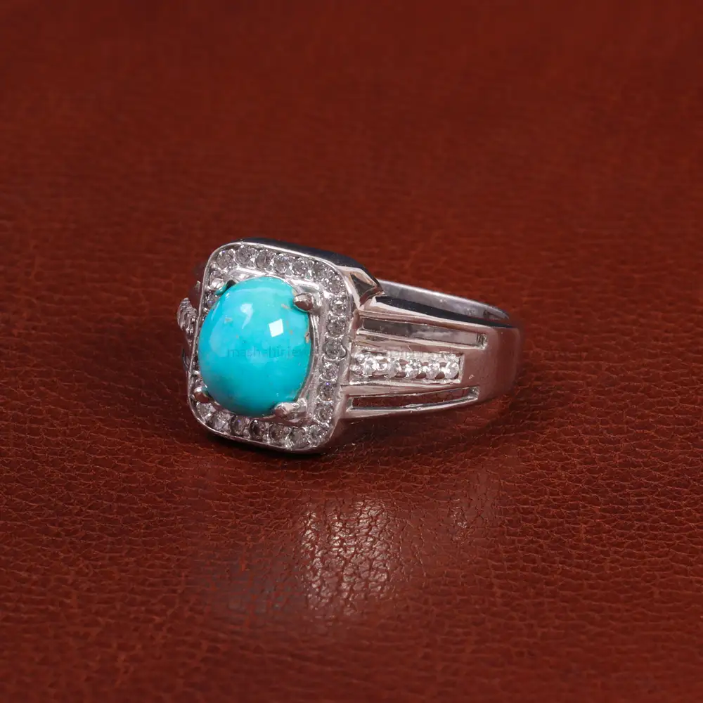 انگشتر فيروزه عجمی مردانه کد 26474