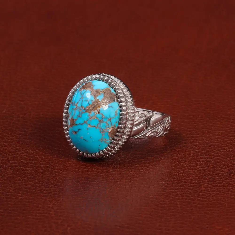 انگشتر فیروزه شجری مردانه کد 26478