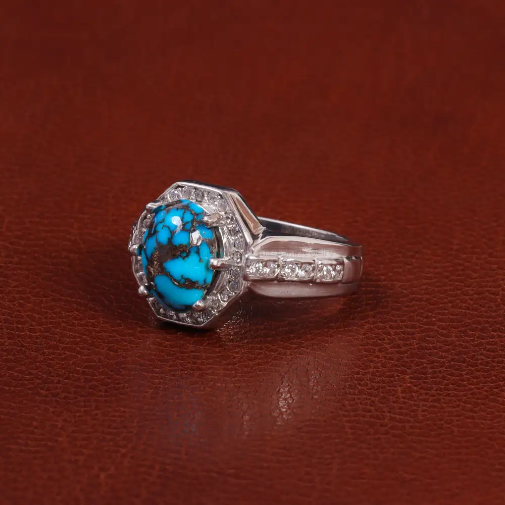 انگشتر فیروزه شجری مردانه کد 26481