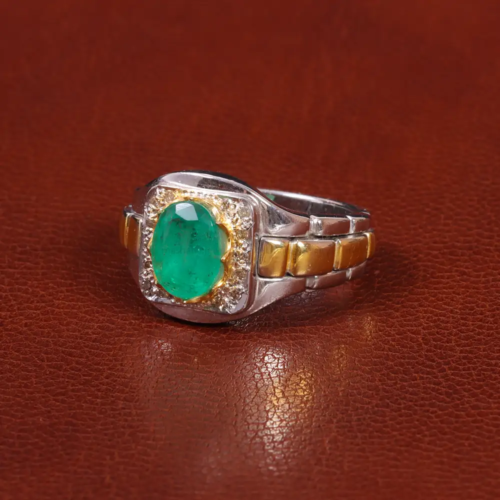 انگشتر زمرد مردانه کد 26609