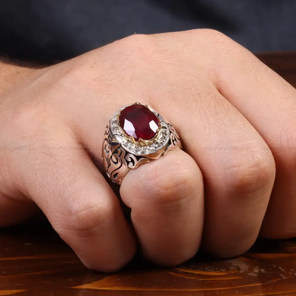 انگشتر یاقوت سرخ مردانه کد 26015