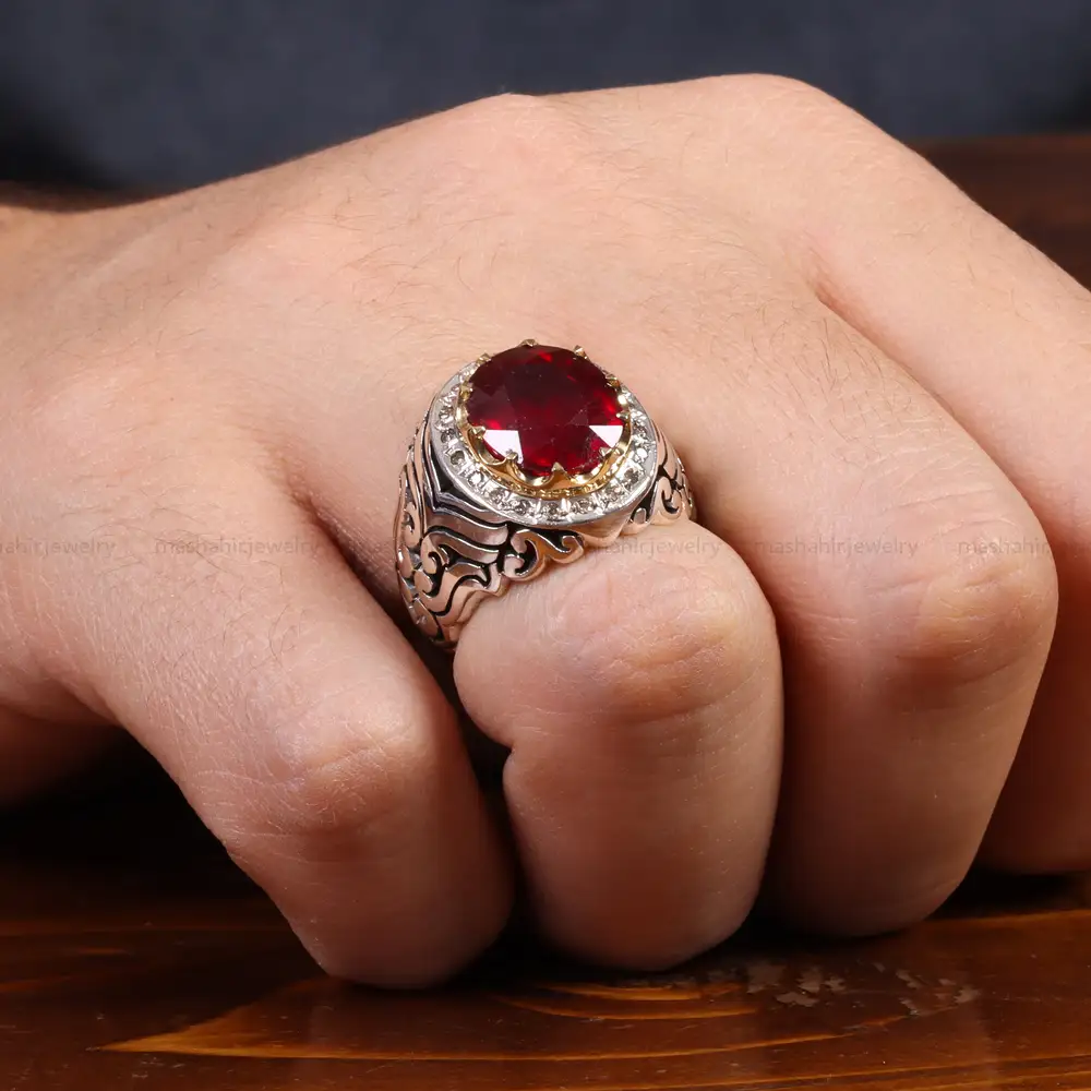 انگشتر یاقوت سرخ مردانه کد 26016