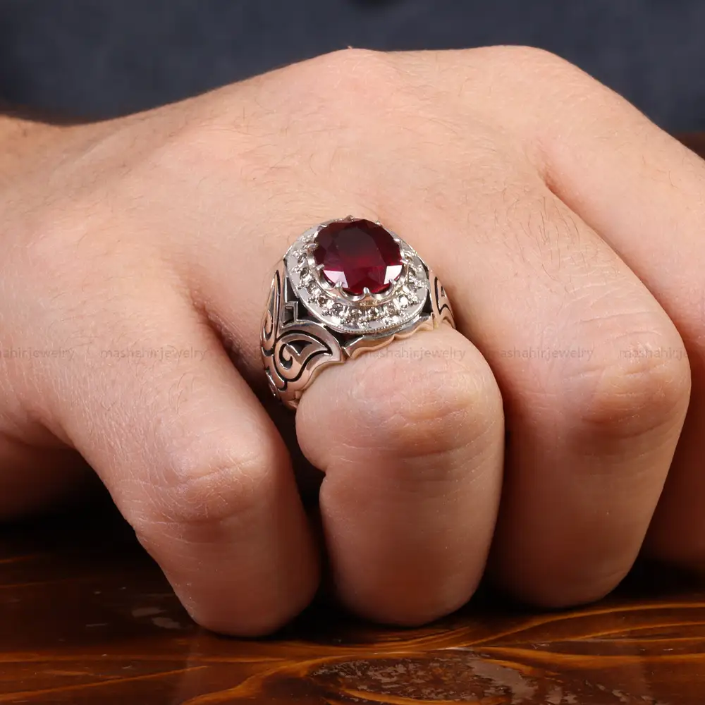 انگشتر یاقوت سرخ مردانه کد 26019