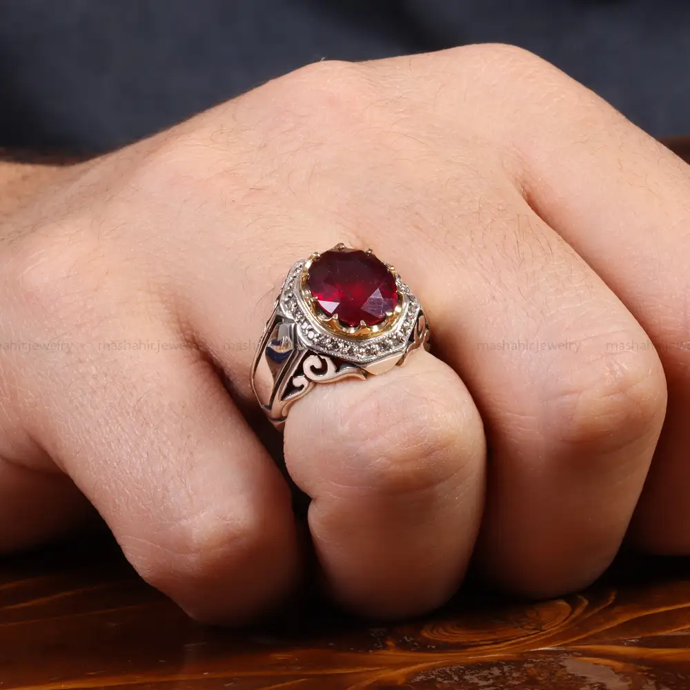 انگشتر یاقوت سرخ مردانه کد 26020