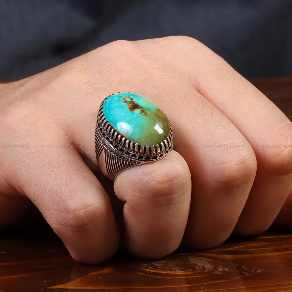 انگشتر فیروزه شجری مردانه کد 26033
