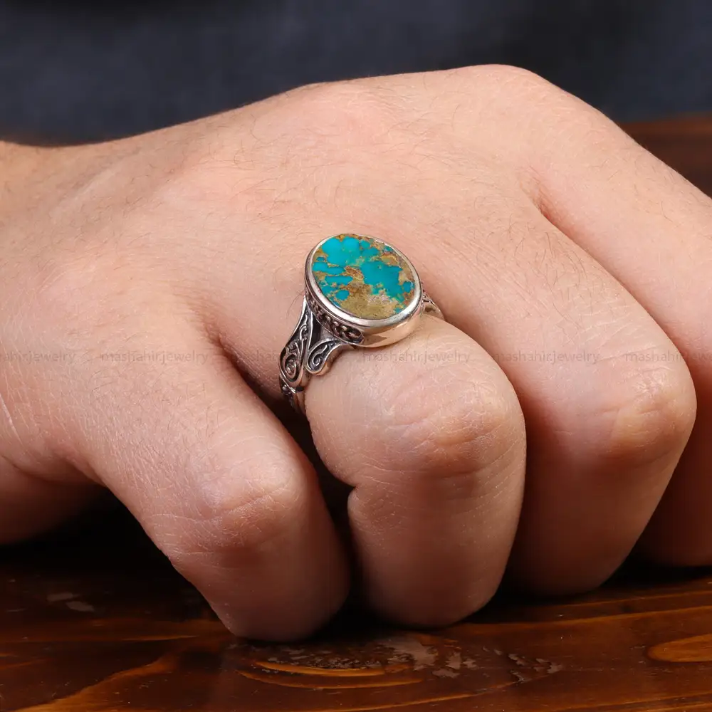 انگشتر فیروزه شجری مردانه کد 26062