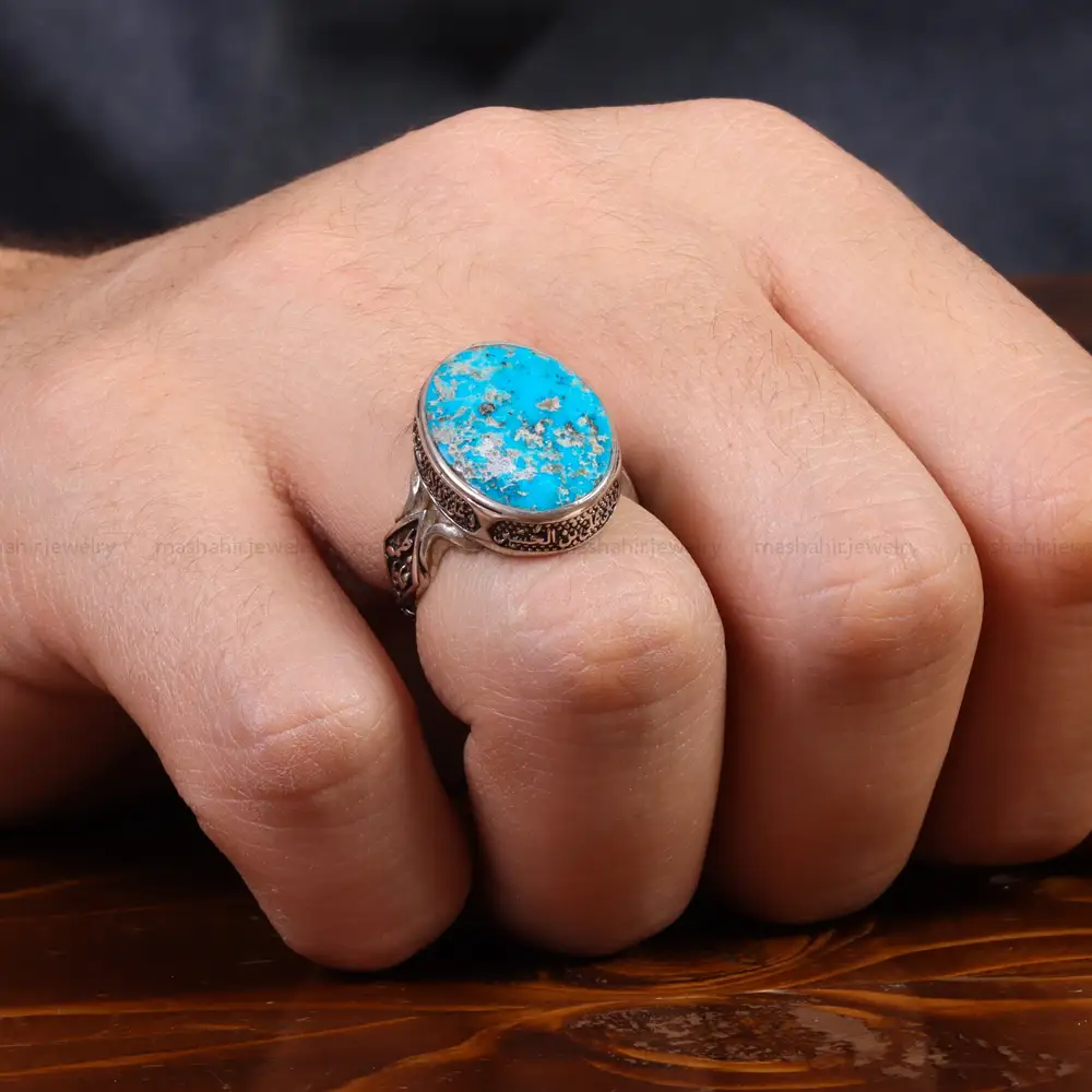انگشتر فیروزه شجری مردانه کد 26079