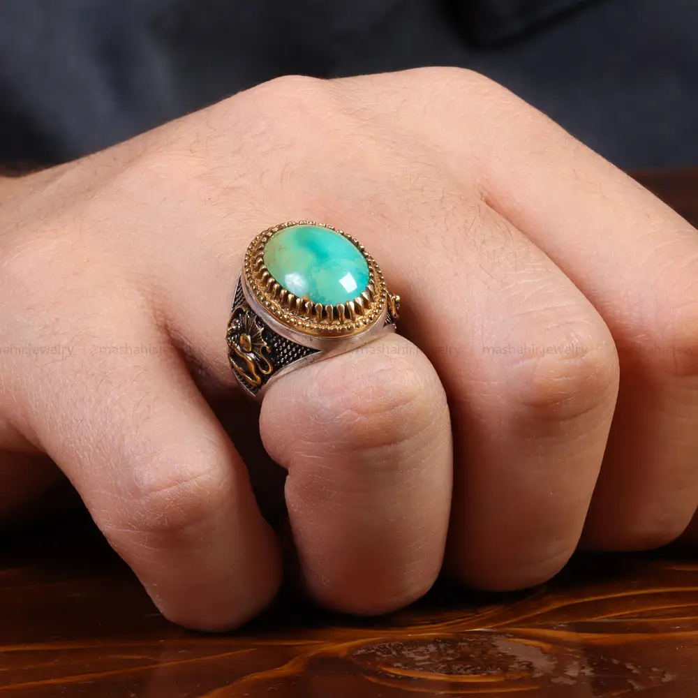 انگشتر فیروزه شجری مردانه کد 26083