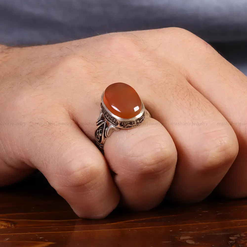 انگشتر عقیق یمن مردانه کد 26147