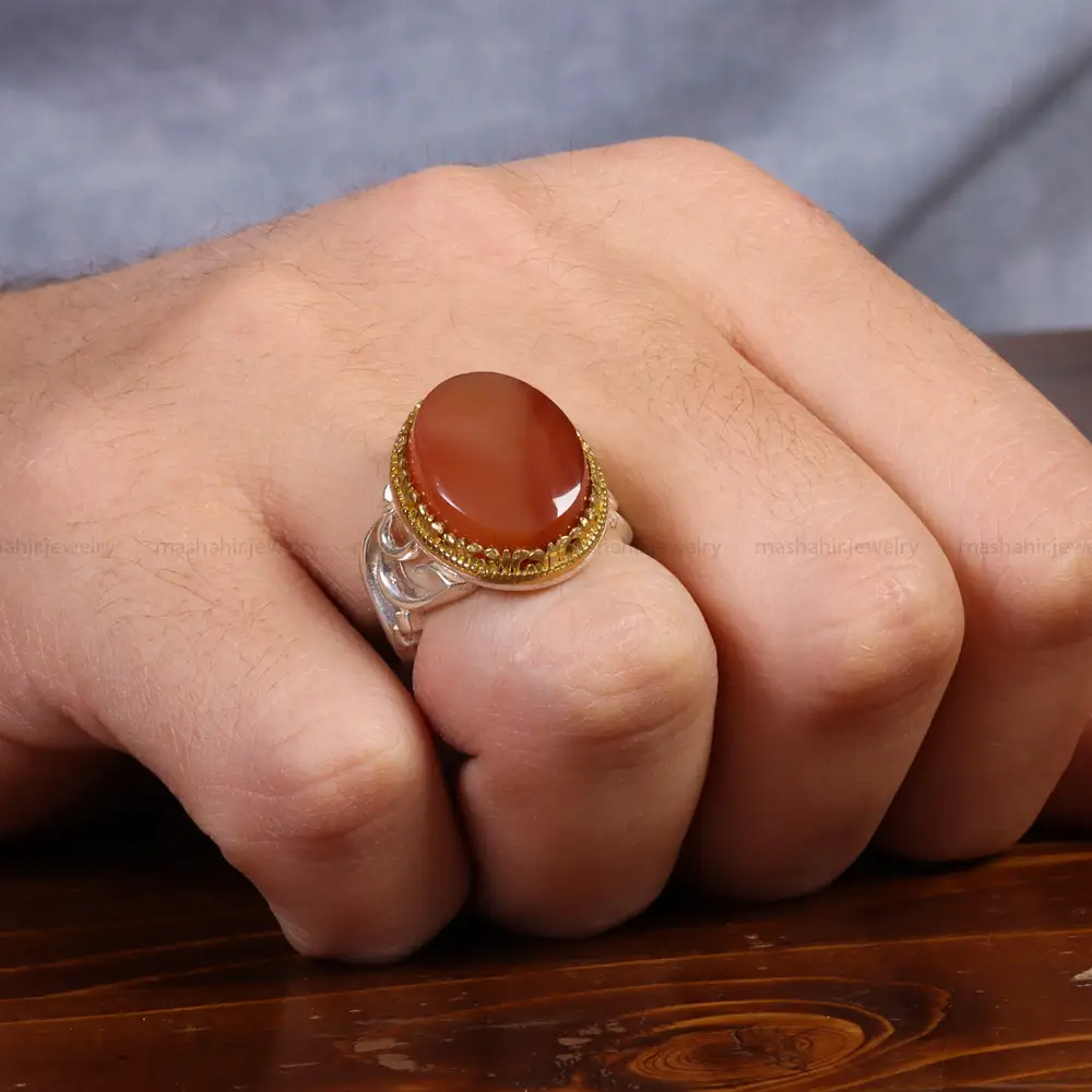 انگشتر عقیق یمن مردانه کد 26148