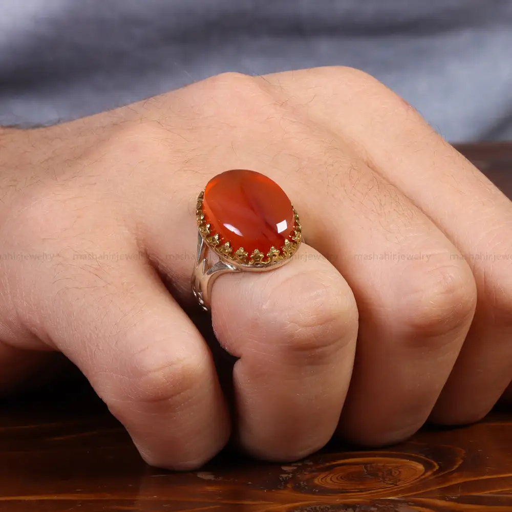 انگشتر عقیق یمن مردانه کد 26150
