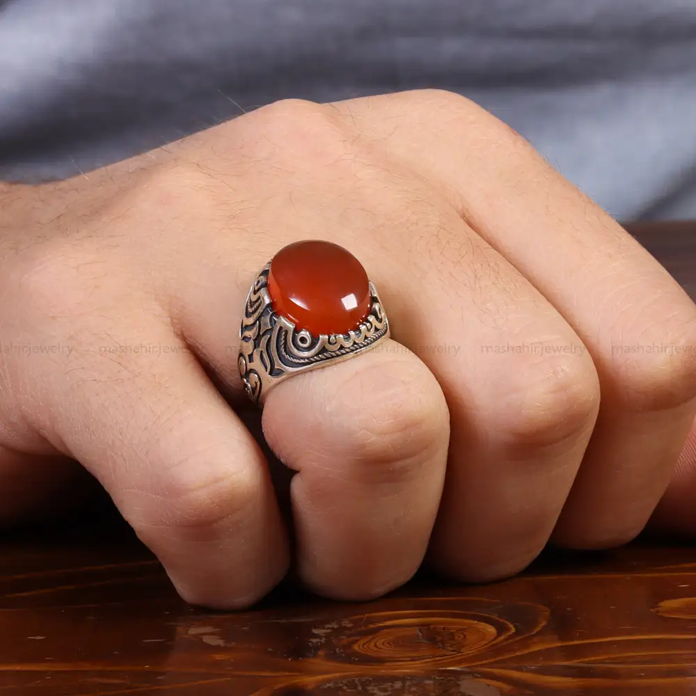 انگشتر عقیق یمن مردانه کد 26152