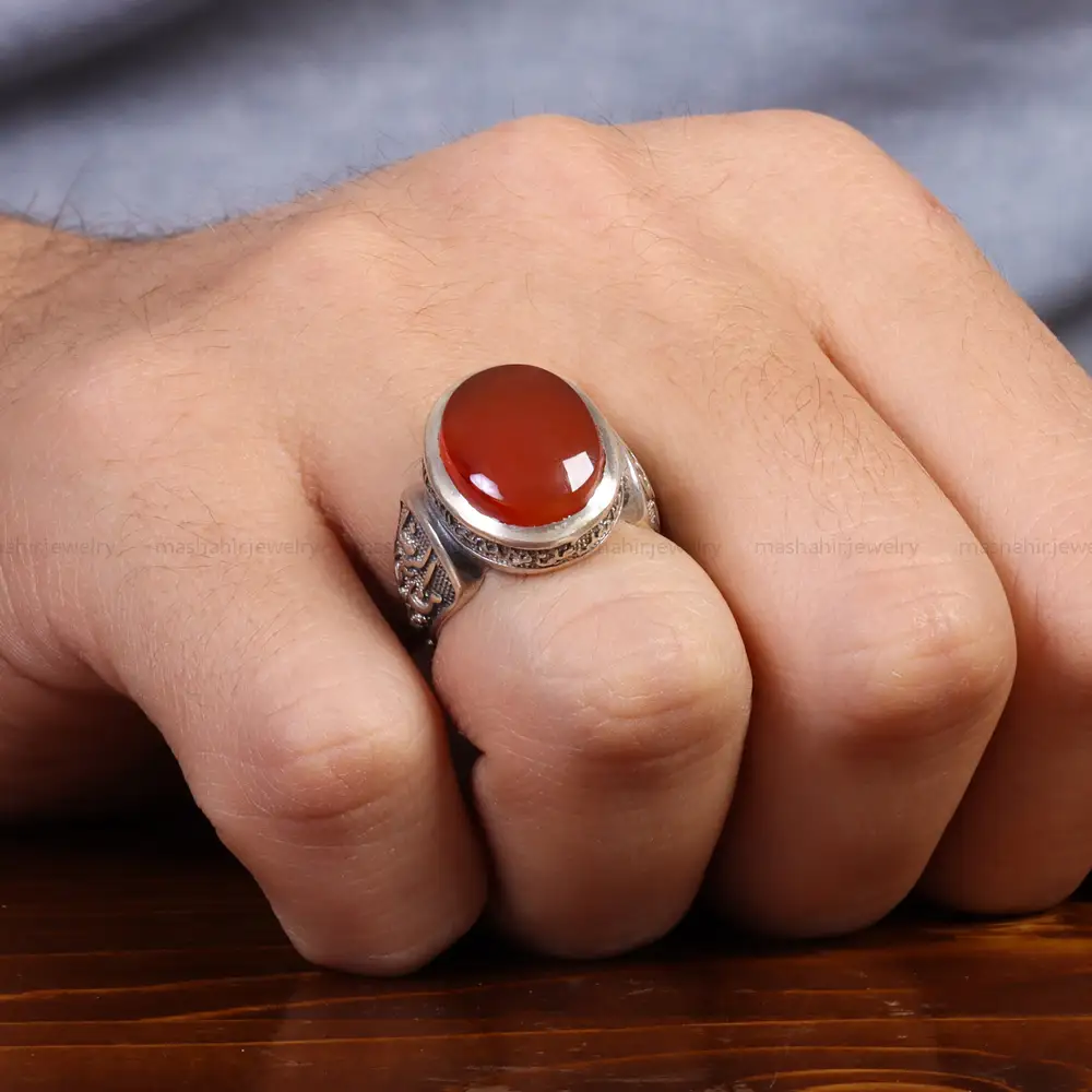 انگشتر عقیق یمن مردانه کد 26162