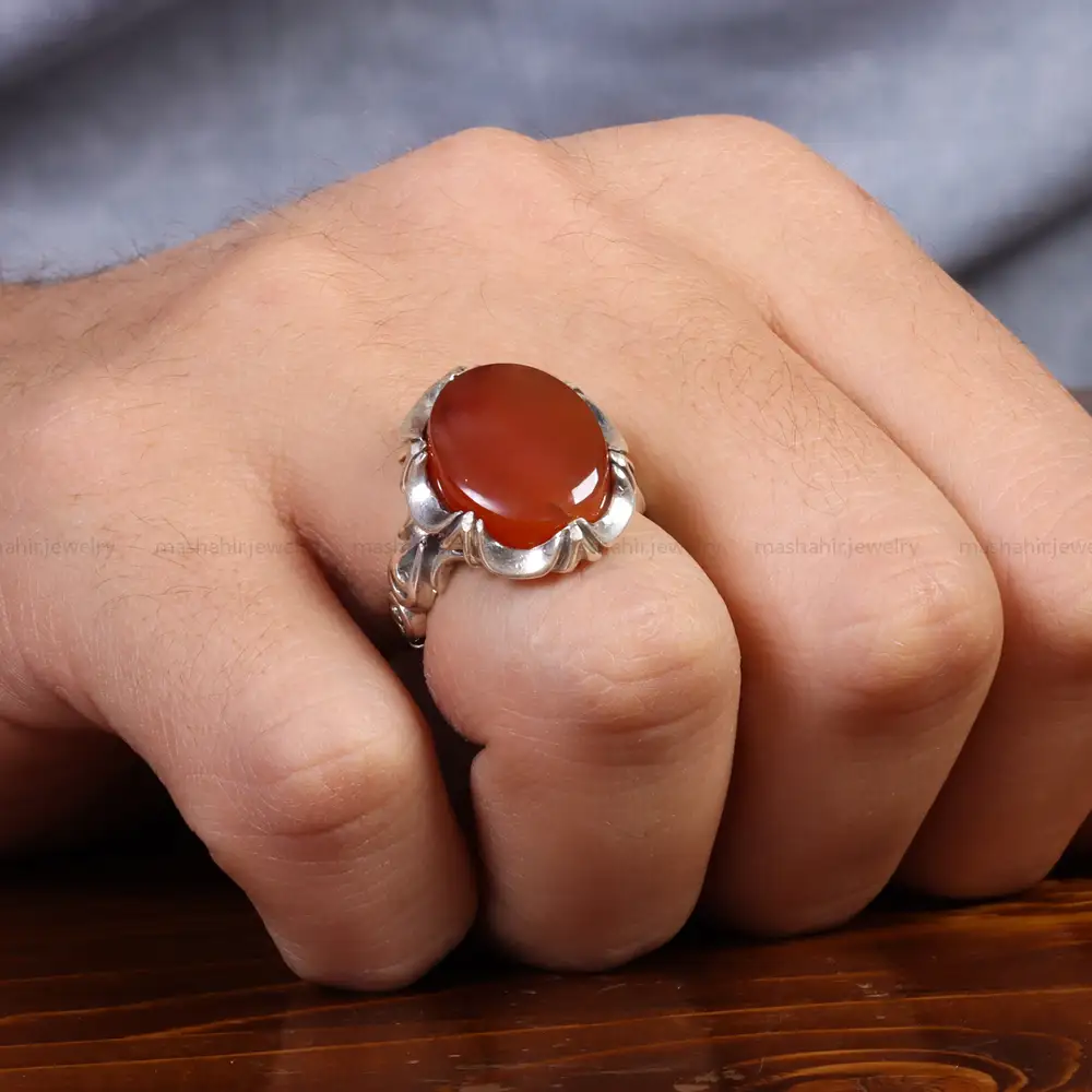 انگشتر عقیق یمن مردانه کد 26166