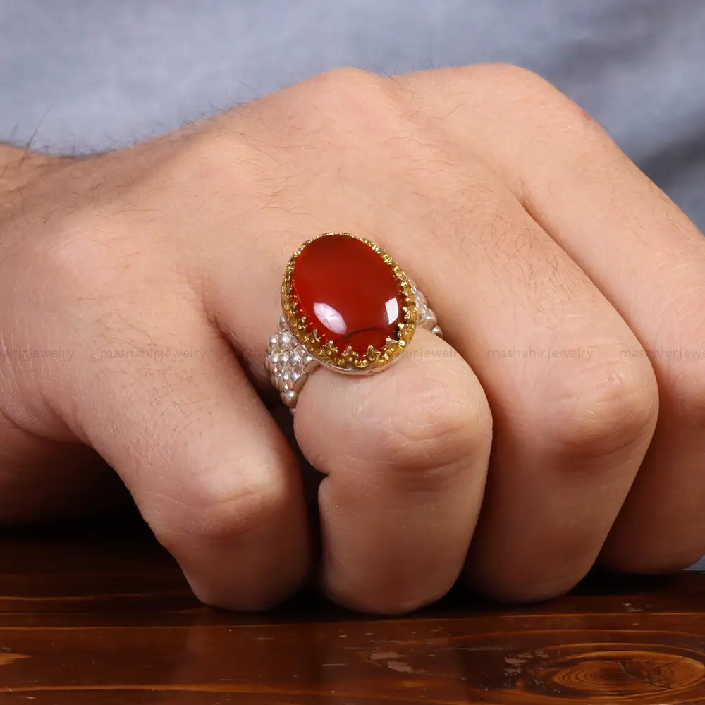 انگشتر عقیق یمن مردانه کد 26169