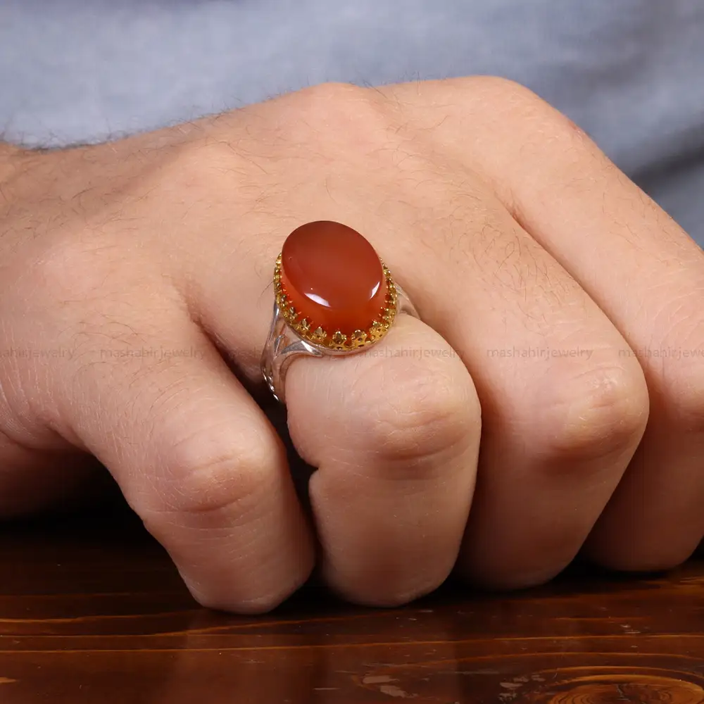 انگشتر عقیق یمن مردانه کد 26170